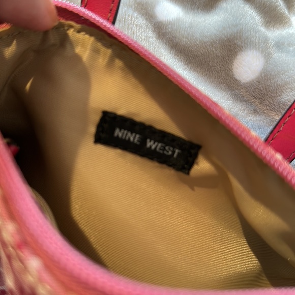 Magenta cylinder Nine West mini purse with purse charm - Picture 6 of 9